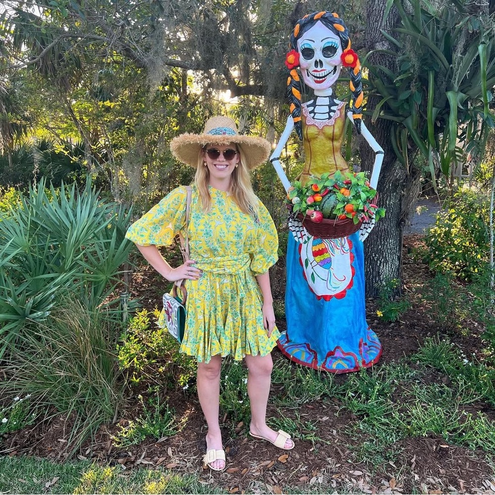 Yellow Floral Tassel Dress